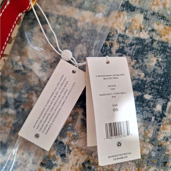 Tory Burch T Monogram Jacquard Bucket Bag, Hazelnut, Style 84336 - Picture 5 of 9